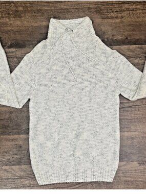 Commerce Popover Knit Medium Women's Sweater Cotton Blend Drawstring Ski Winter